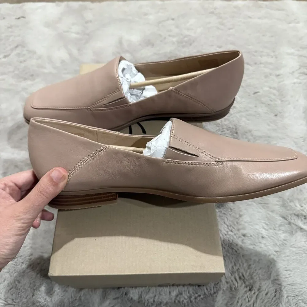 NIB CLARKS Sarafyna Freva Leather Flat Women US Size‎ 11 M Praline Career Office